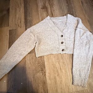 Garage Beige Button-Up Cardigan